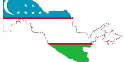 Mapa Uzbekistan vlajka 