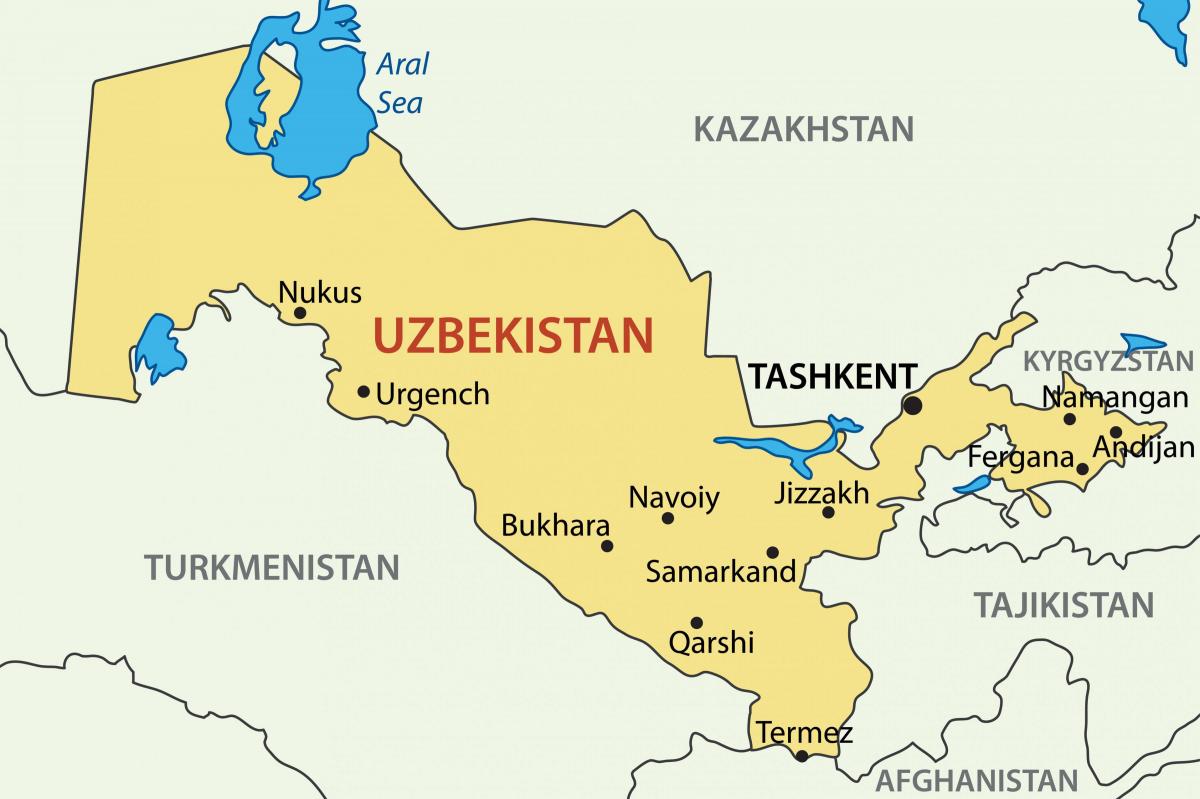 mesto Uzbekistanu mapu